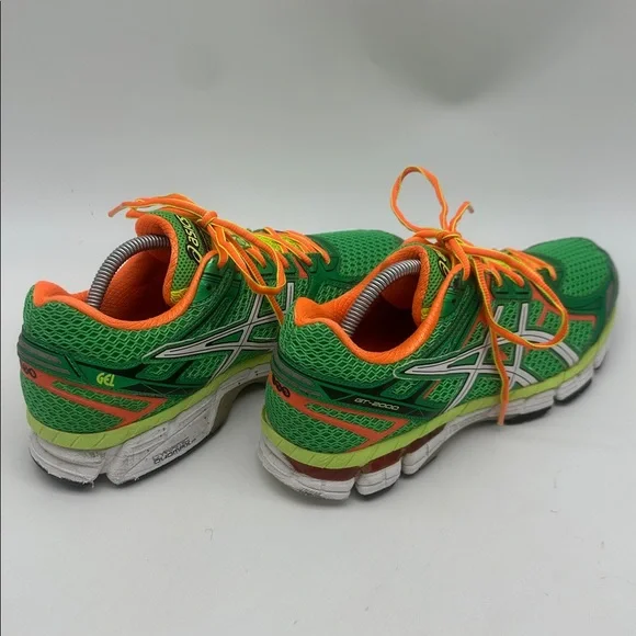 Asics Green and Orange Women's Running Sneakers - Picture 11 of 16